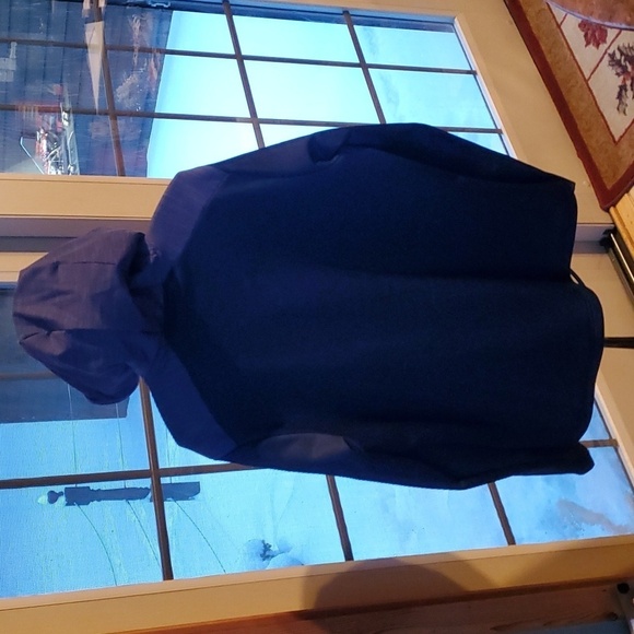 Adidas Textured Anorak Blue 2-Toned Cinched Sz. L Hoodie - Picture 10 of 16